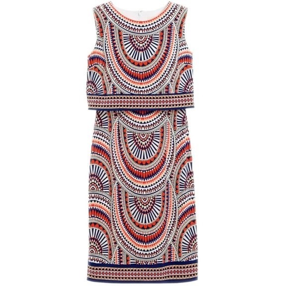 Chico's Size 4 Multicolor Sleeveless Sheath Tribal Disc Dress - Picture 7 of 9